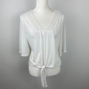 Peace & Pearls, Cream colored blouse.
